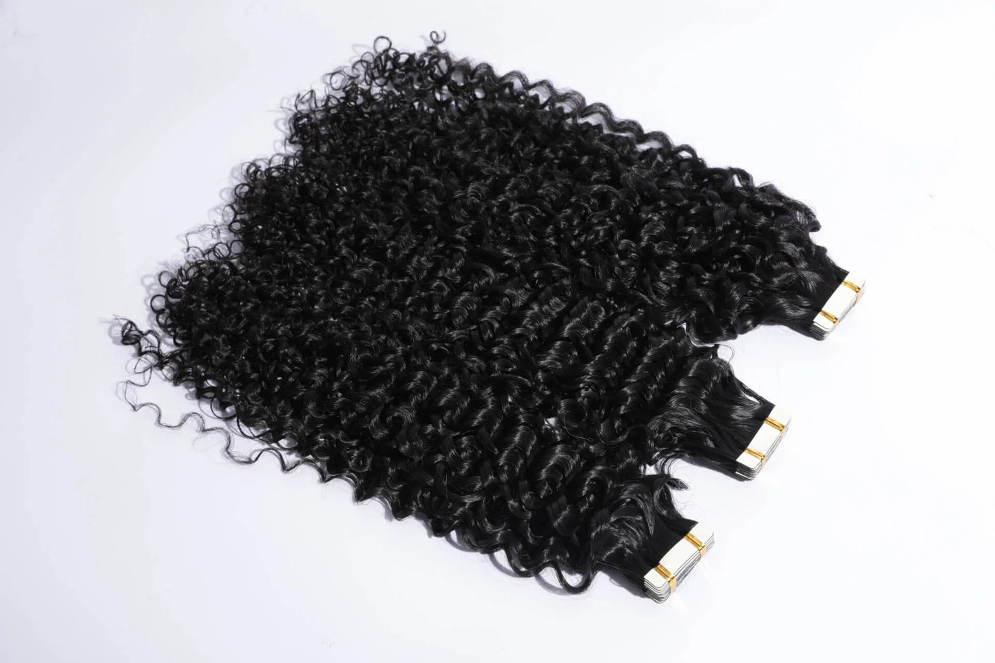 Burmese Curly Wave Tape Ins Extensions (Natural Black)