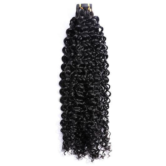 Burmese Curly Wave Tape Ins Extensions (Natural Black)
